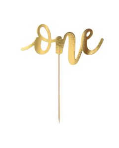 PartyDeco Cake topper 1 Goud