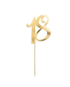 PartyDeco Caketopper 18 Goud