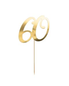 PartyDeco Caketopper 60 Goud