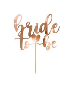 PartyDeco Cake Topper Bride To Be - Rose Goud