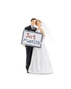 PartyDeco Cake Topper Just Married 14,5cm