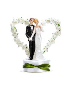 PartyDeco Cake Topper Pas Gehuwden Wit