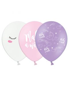 PartyDeco Ballonnen Unicorn Mix Set/6