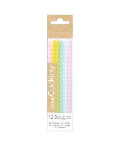 Scrapcooking Lange Gedraaide Pastelkaarsen 12 cm pk/12