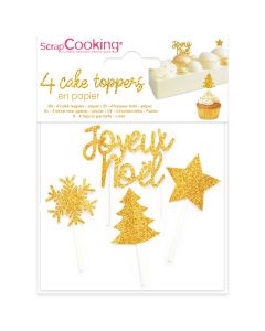 ScrapCooking Gold Christmas Cake Toppers