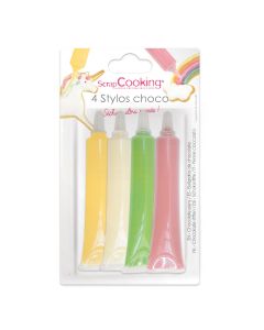 ScrapCooking Choco Tubes Roze/Groen/Geel/Wit Set/4