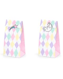 PartyDeco Traktatie Zakjes Unicorn Set/6