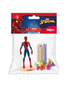 Dekora Spiderman Cake Topper & Candles pk/10